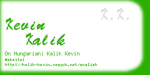 kevin kalik business card